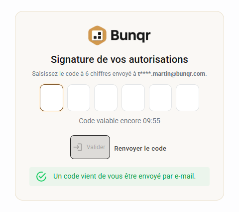 Saisie du code